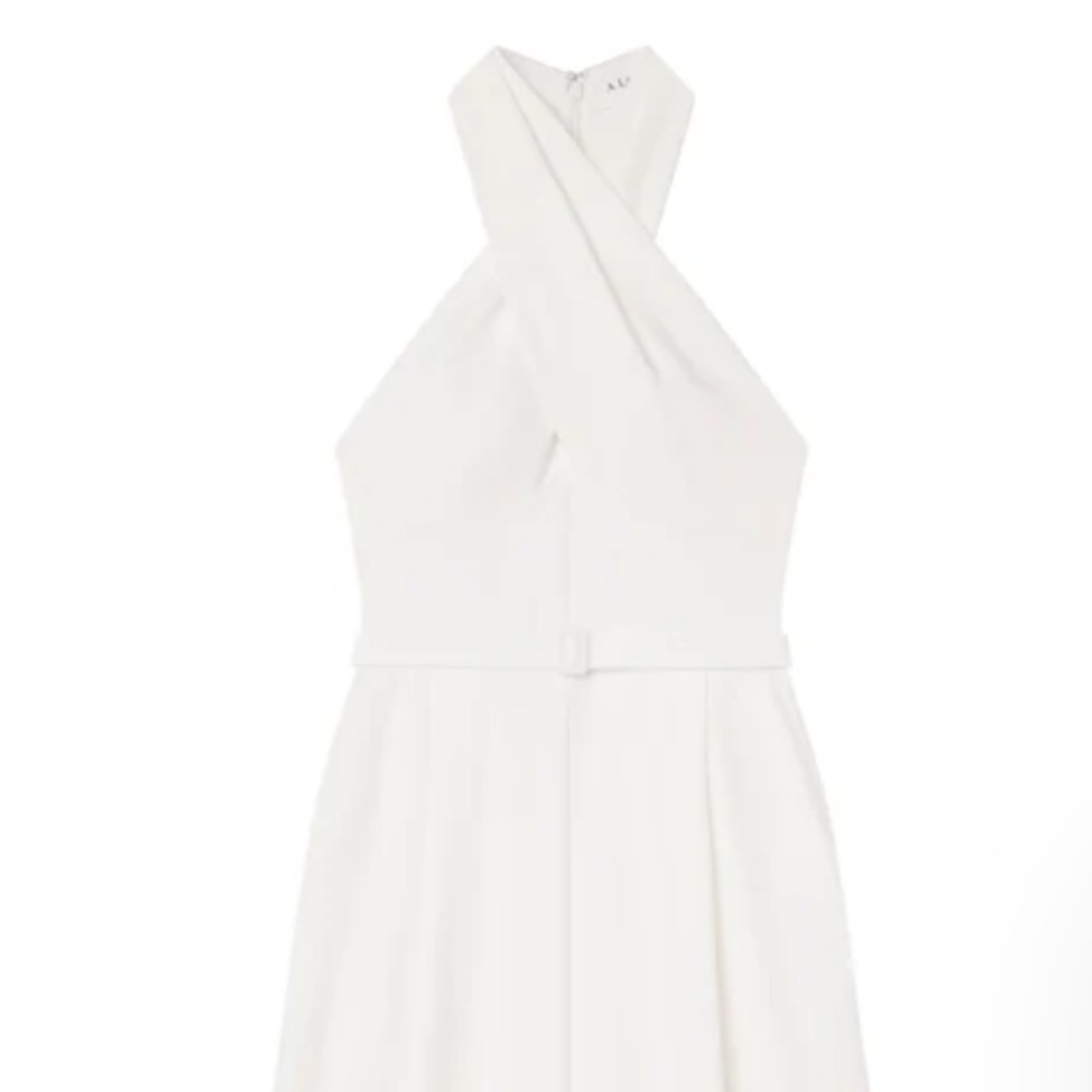 A.L.C. Murphy White Belted Wide Leg Jumpsuit Bridal Minimalist Size 10 NWT